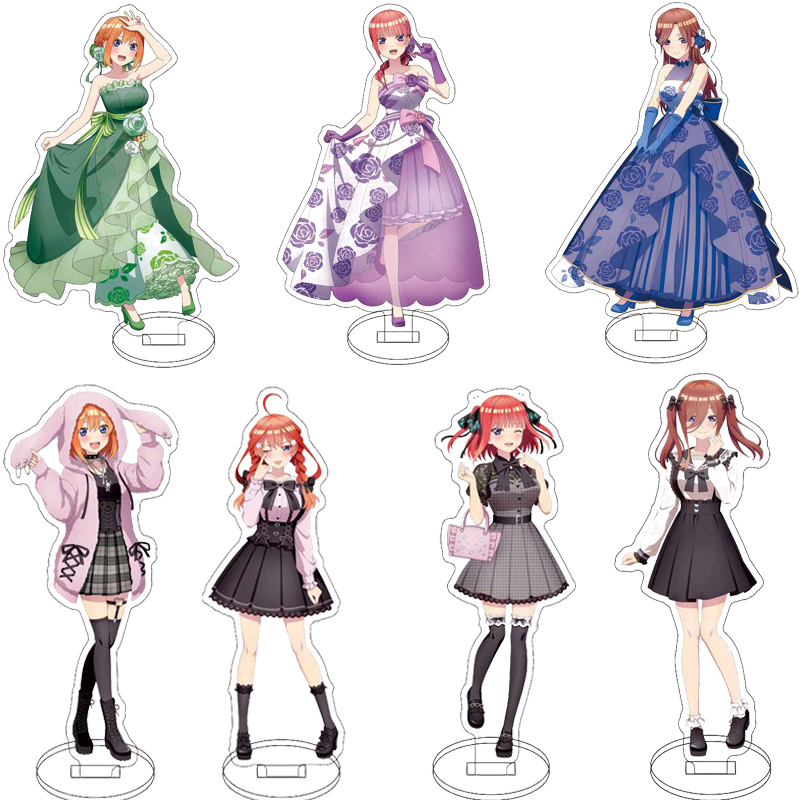 Figma Stand Set - 16cmのアニメアクリルスタンド。『五等分の花嫁』の登場人物、中野伊月、中野柚子、中野一花のコスプレフィギュア。装飾品やギフトとしても最適。