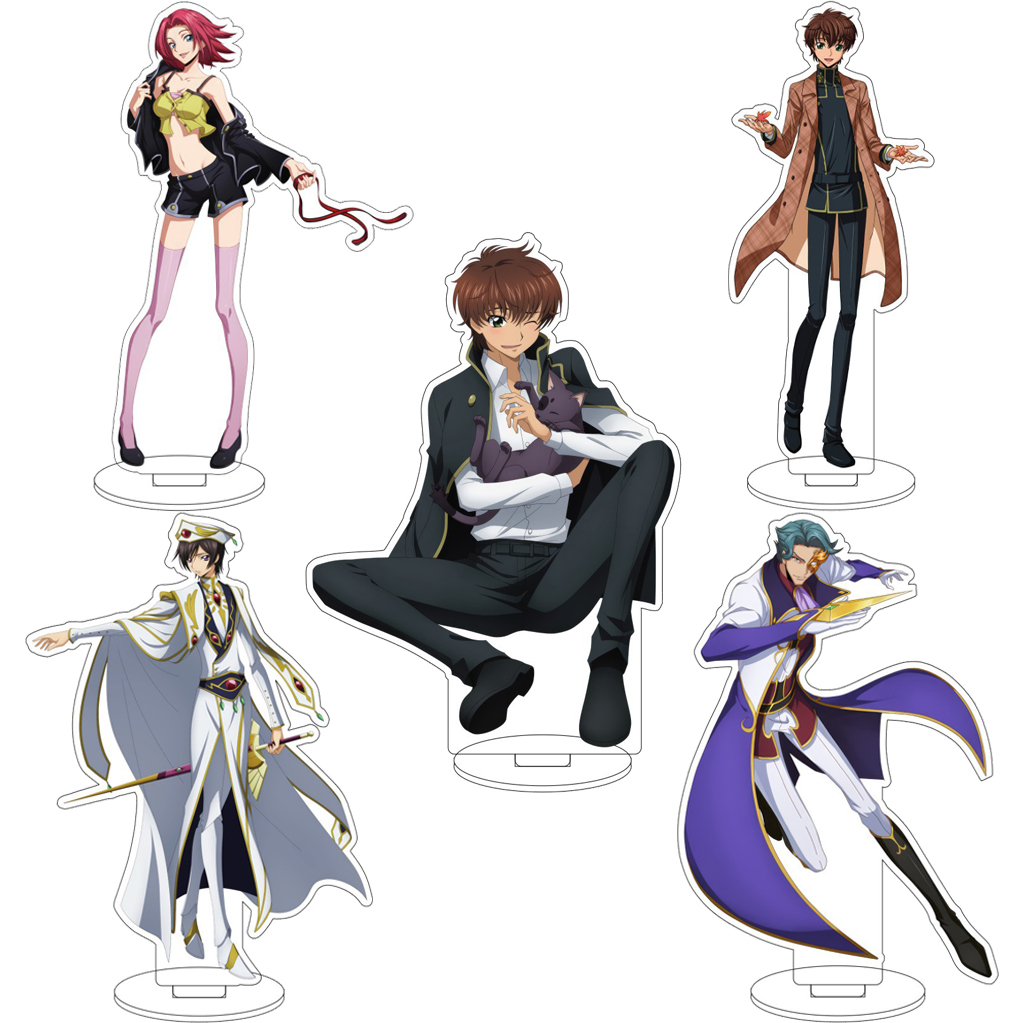 Figma Stand Set - 16cm アニメ「コードギアス 反逆のルルーシュ」ルルーシュ・スザク、クルルギ、C.C. シャーリー アクリル製 大型スタンドフィギュア