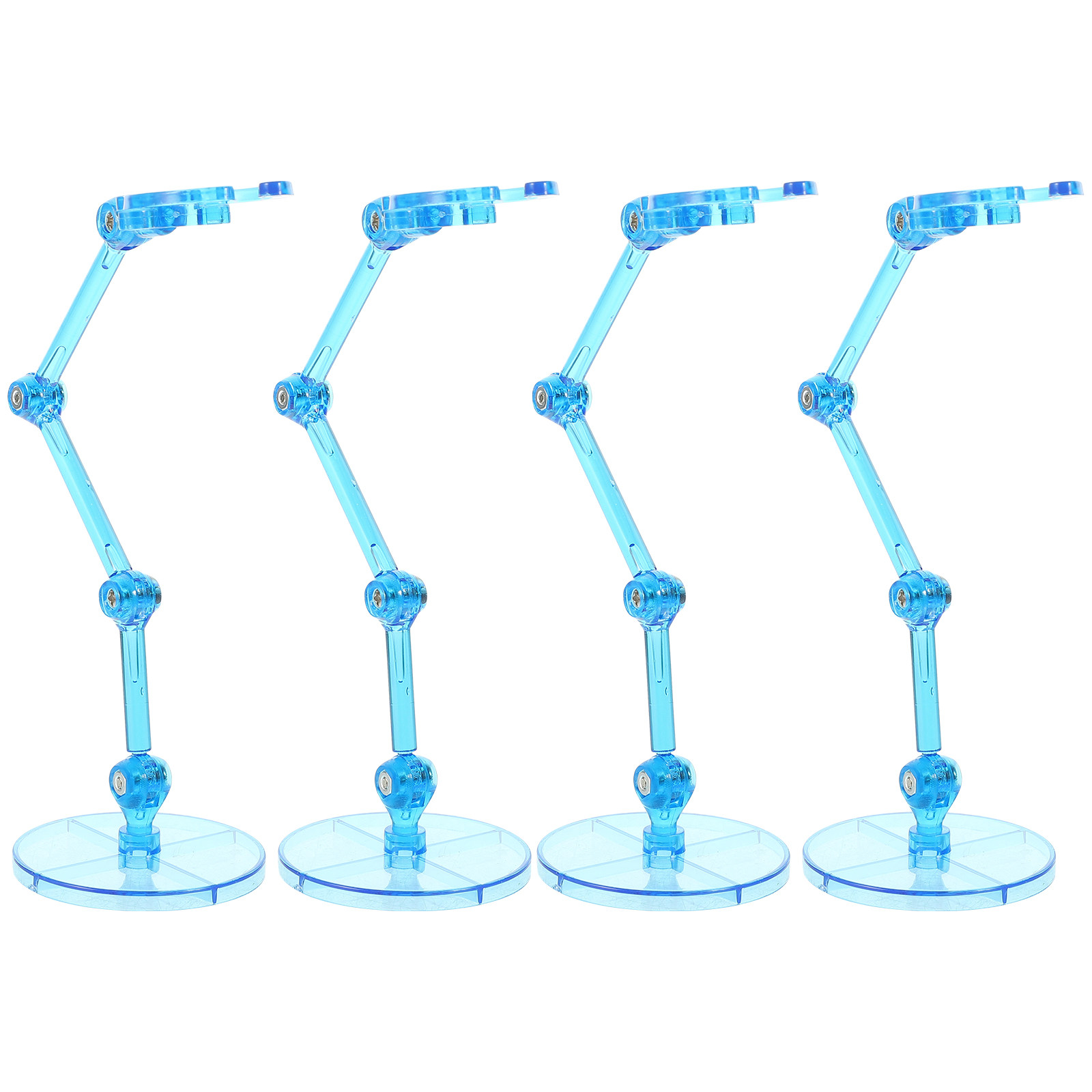 Action Figure Stand - アクションフィギュア用プレミアムプラスチック製ディスプレイスタンド4個セット。簡単に設置でき、安定した平らな底面で、卓上での展示に最適。