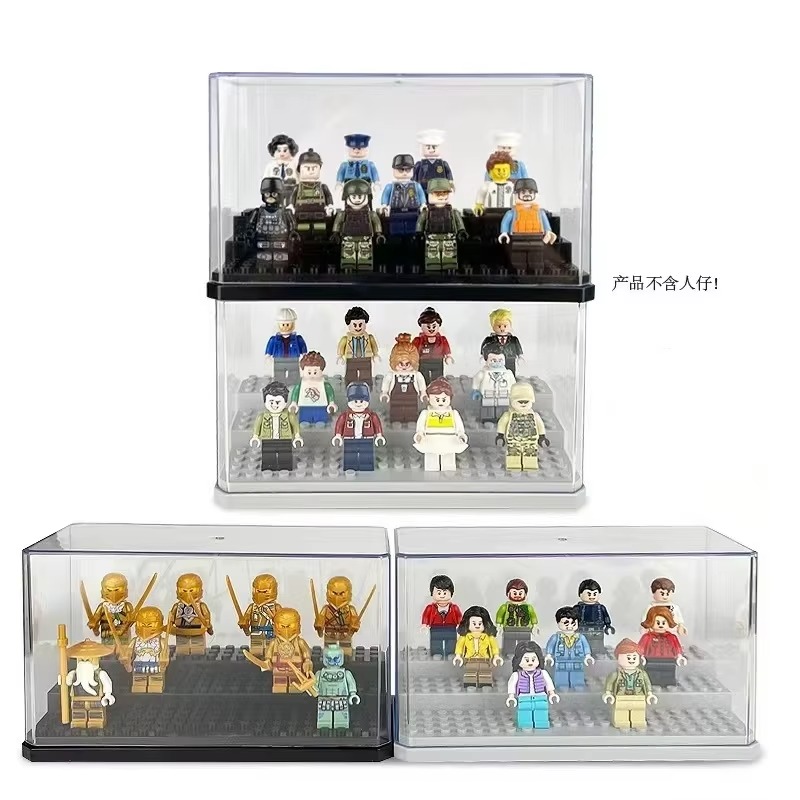 Building Block Mini - アクリル製ミニフィギュア用ディスプレイケース。積み重ね可能で防塵性に優れた、レゴのアクションフィギュアや玩具を収納・展示するためのボックス。