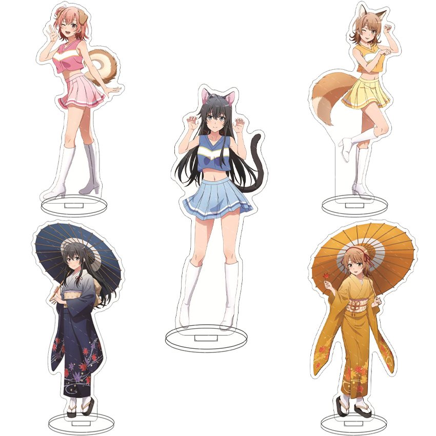 Figma Stand Set - 16cm アニメ『俺の青春ラブコメ妄想中』ゆい・ゆいが浜、ゆきの・ゆきのシタ、着物姿のアクリルスタンドフィギュア、コスプレ用、装飾品、ギフト。