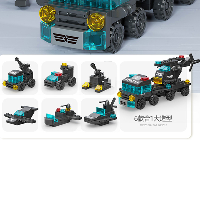 6in1 新型 特殊警察車両セット：牽引車、飛行機、車、ミニ - Lego Set Creator のレビューと価格