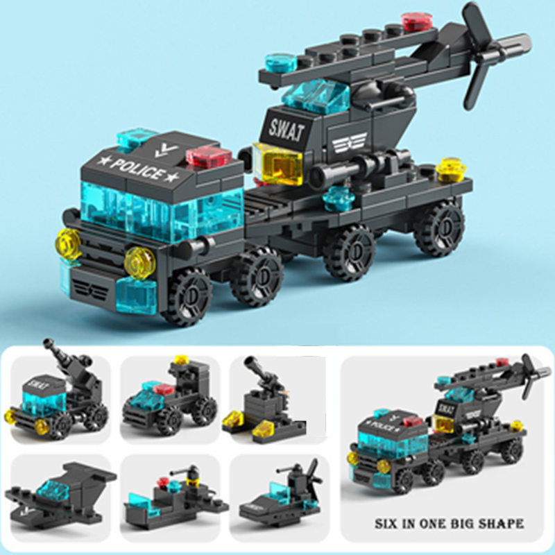 6in1 新型 特殊警察車両セット：牽引車、飛行機、車、ミニ - Lego Set Creator のレビューと価格